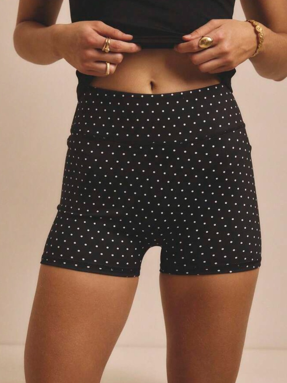 Polka Dot Biker Athletic Shorts